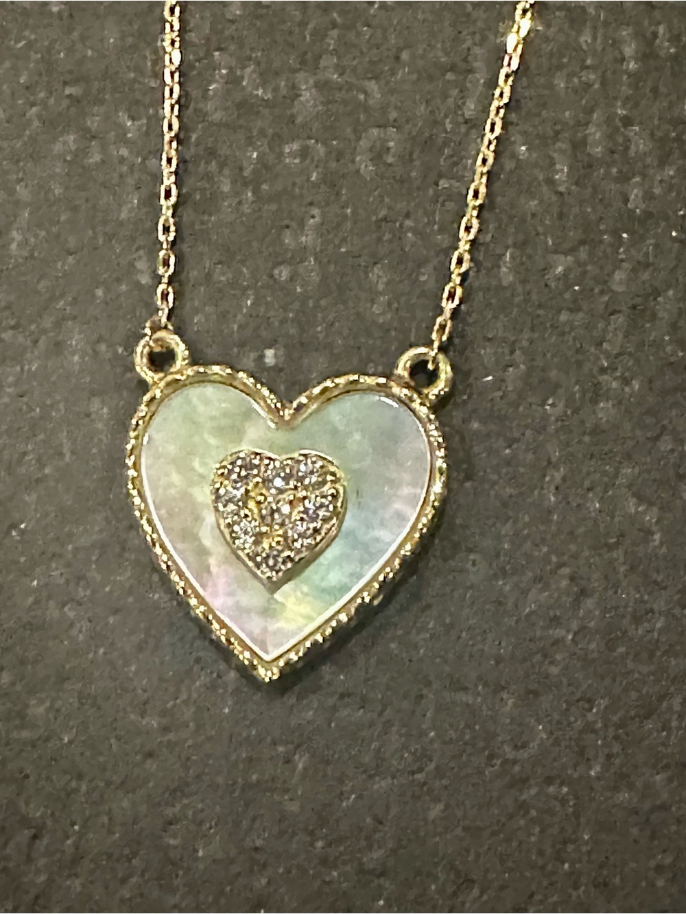 New 14K Solid Gold diamond necklace natural pearl cz 14K solid gold necklace